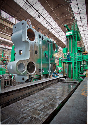 Large platten being machined